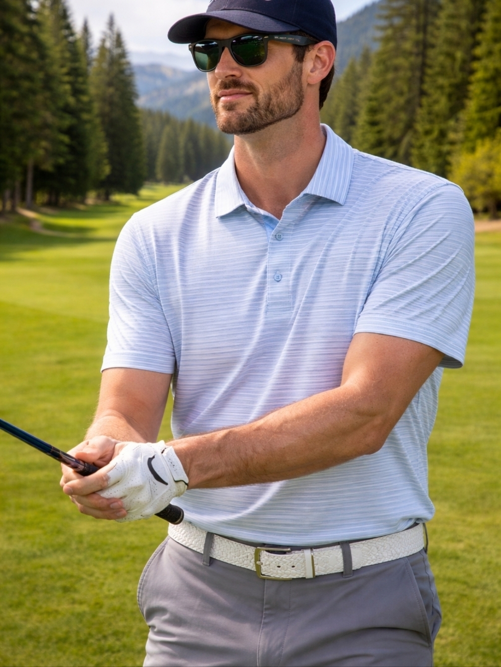 Dunning Striped Polo Shirt Size Small NWT‎